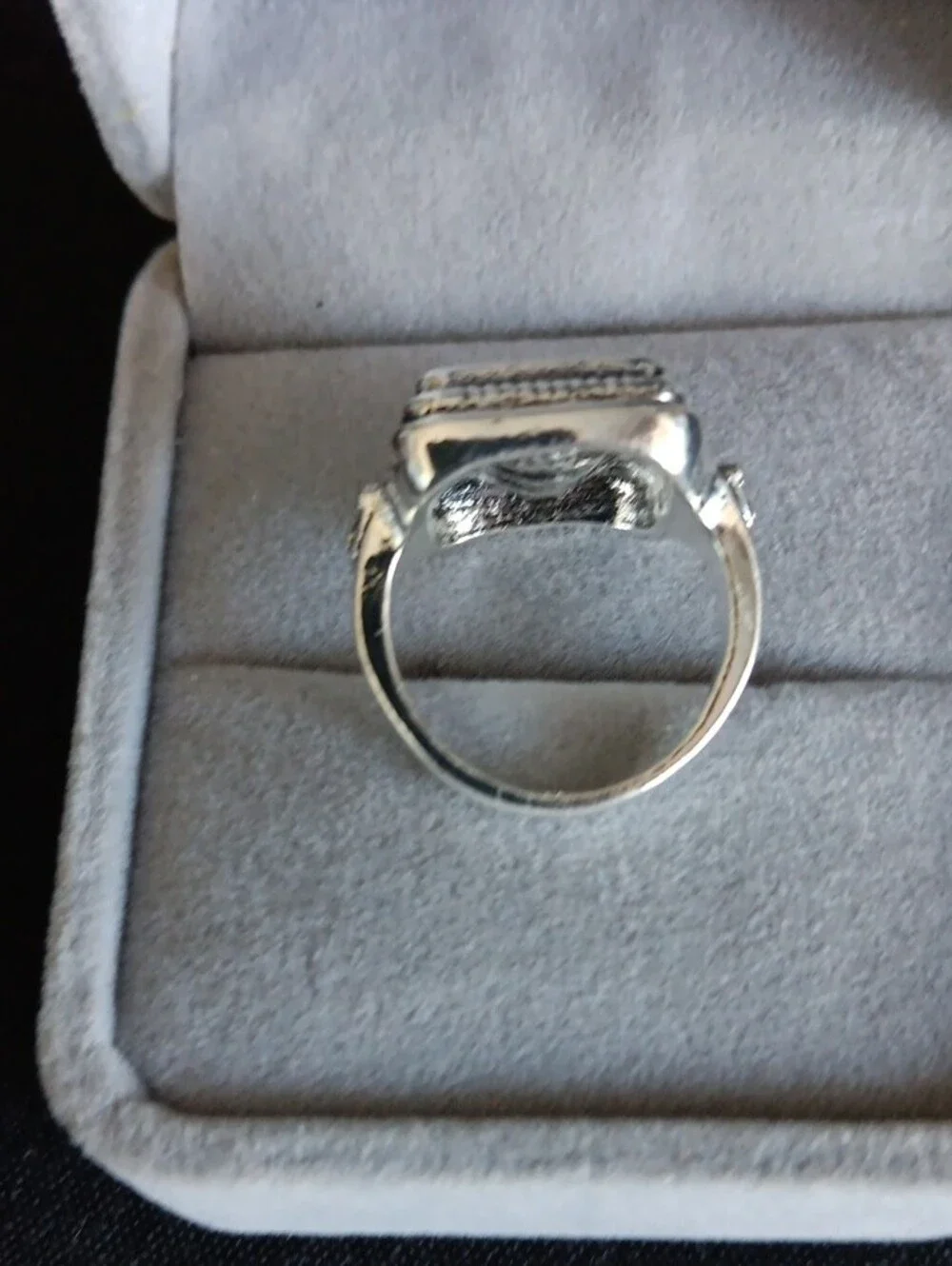 Silver Ring with Square Hot Pink Stone